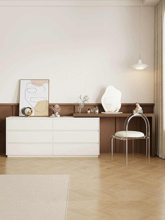 French cream dressing table bucket cabinet one bedroom wabi-Sabi network red bed tail expansion corner solid wood makeup table
