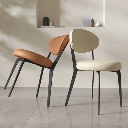 French cream style white minimalist dining chair