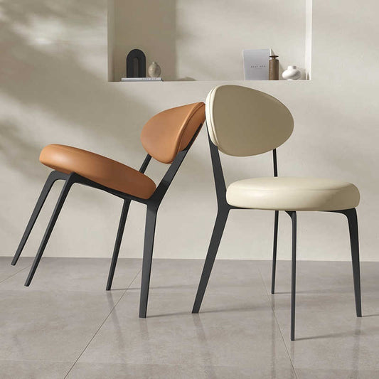 French cream style white minimalist dining chair