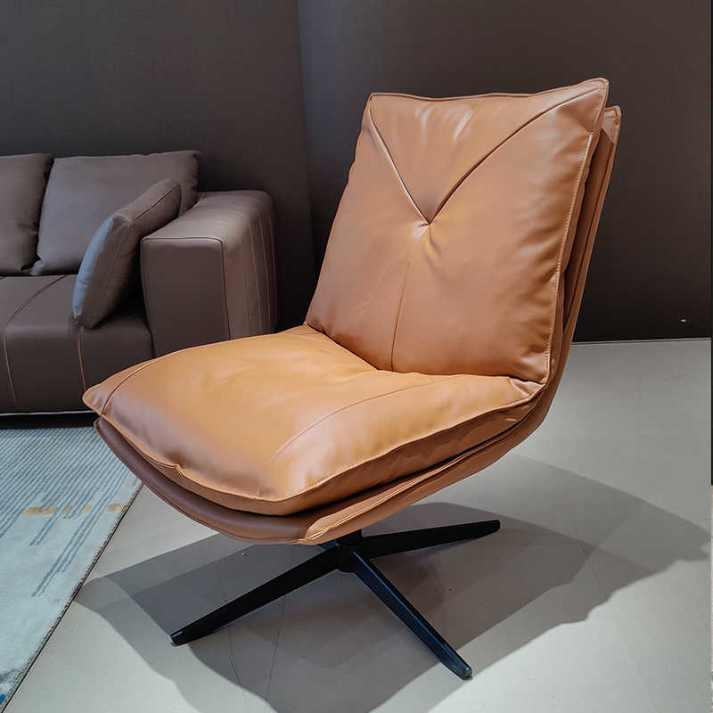 Designer sofa chair Light luxury living room rotating single chair balcony couch lounger lounge chair Bedroom lounge chair