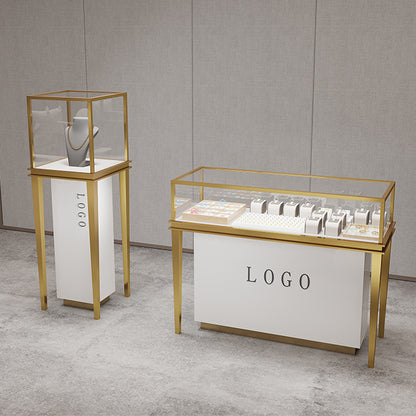 Stainless steel:  Jewelry display case,Glass jewelry cabinet,Retail jewelry showcase,Countertop jewelry display