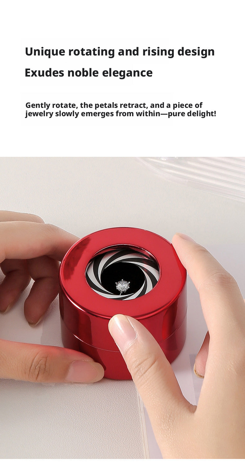 2PCS Plated plastic Ring Box, Unique Wedding Ring Case, Gift for Her