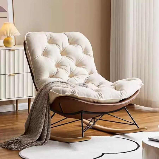 Living room rocking chair light luxury balcony leisure chair home lounge chair single sofa chair lazy bedroom solid wood