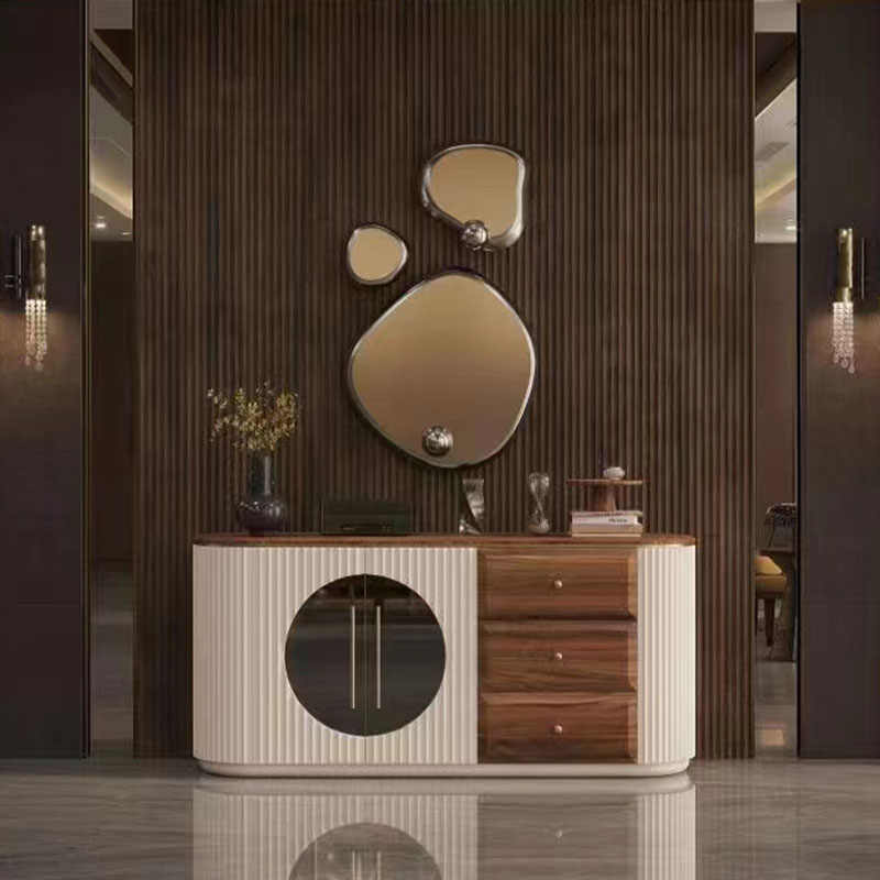 Solid wood Nordic entrance cabinet
