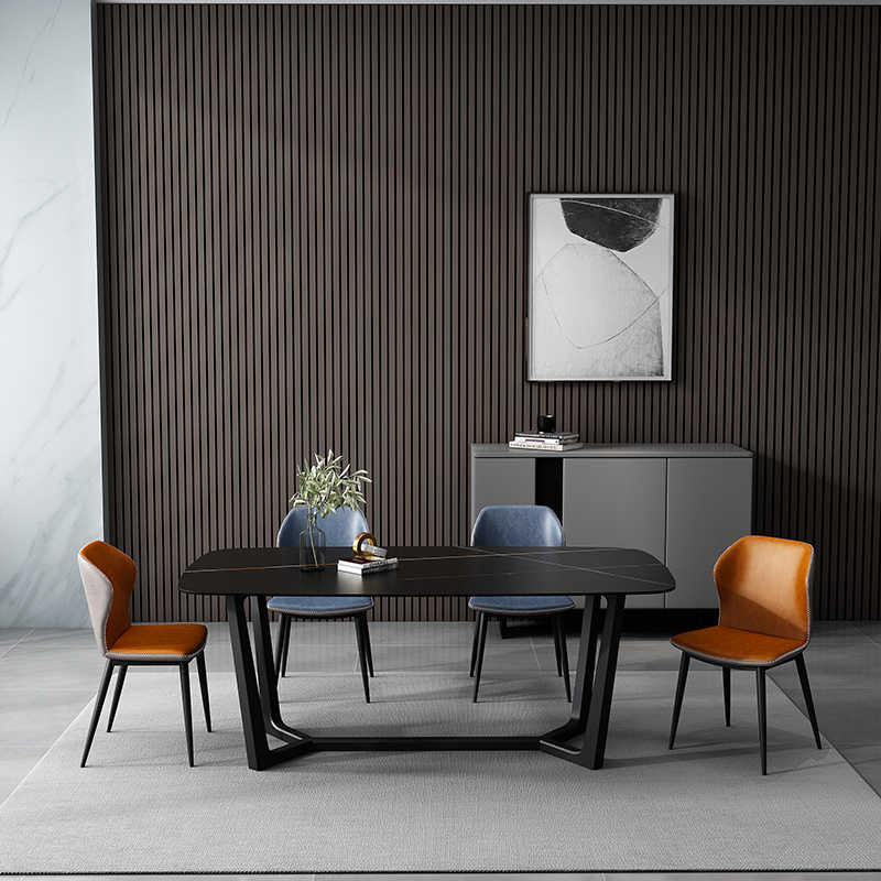 Marble rectangular dining table Nordic dining table