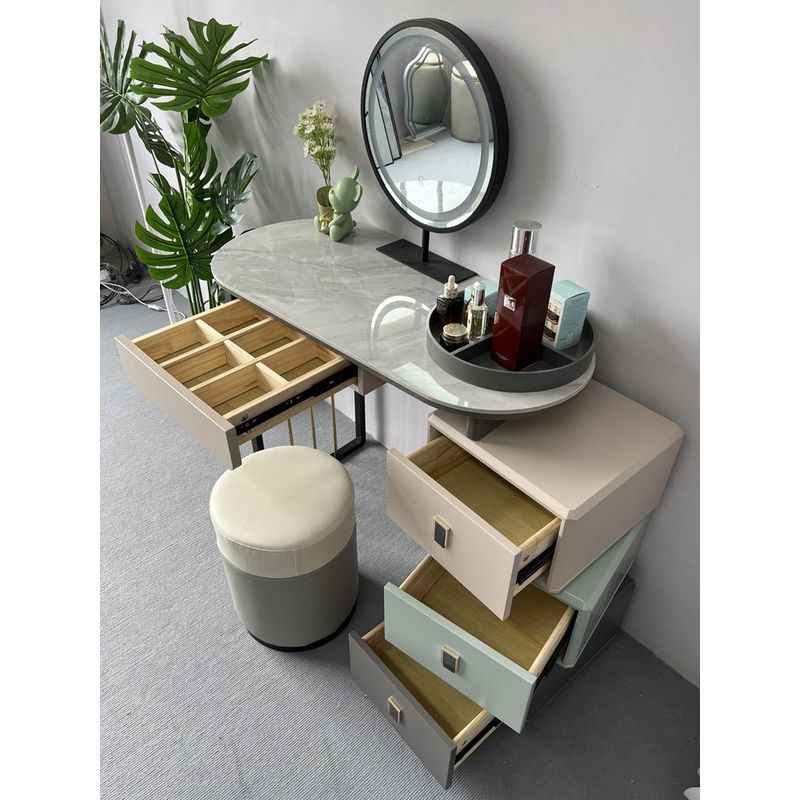 Cream wind magic square color bedroom rock panel vanity mirror advanced light luxury simple