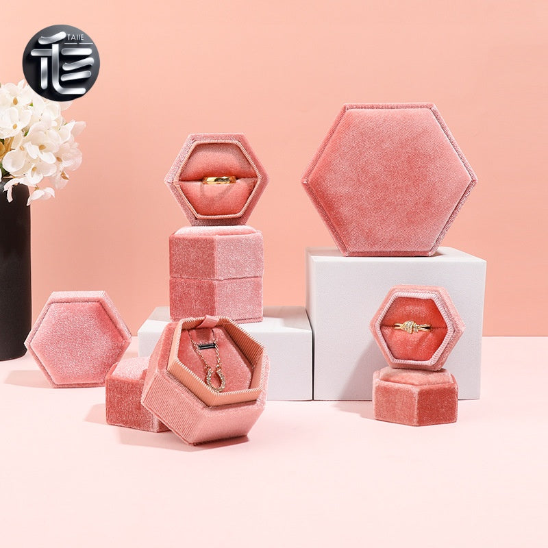 Custom Jewelry Box for Small Business,Velvet Jewelry Box – Premium Ring & Necklace Gift Box for Women, Elegant Wedding Engagement Present