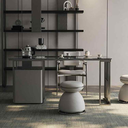 Rock plate tea table and chair combination light luxury modern household small apartment light luxury advanced sense tea table kettle one