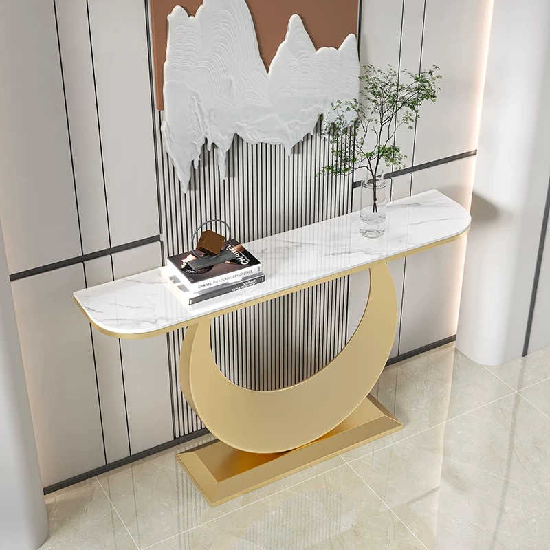 Porch table end view table rock plate Italian entry cabinet simple modern light luxury living room wall table corridor porch cabinet