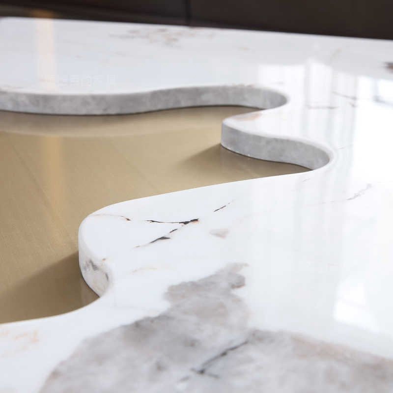Italian minimalist solid wood coffee table Pandora marble creative home living room coffee table