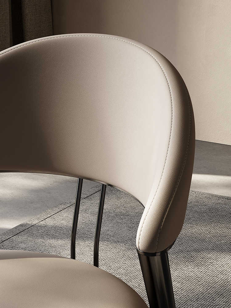 Designer Italian leather dining chair