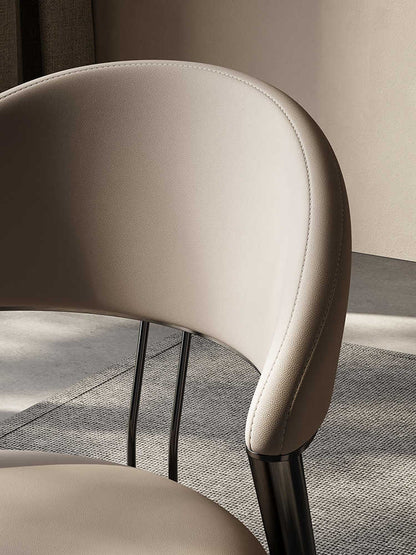 Designer Italian leather dining chair