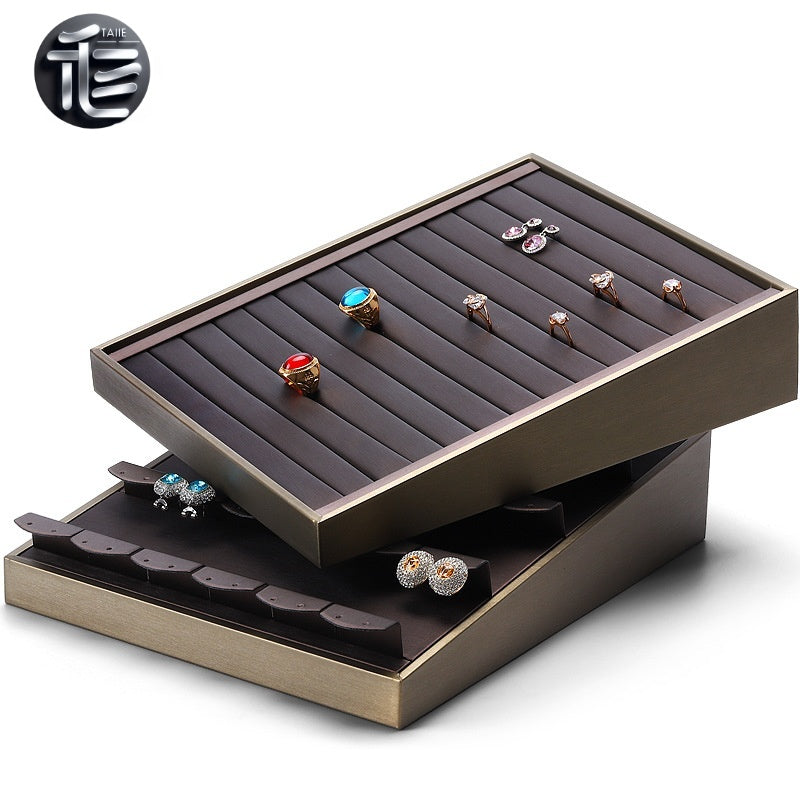 Inclined Jewelry Display Tray: Rings, Earrings, Necklaces, Pendants – Dual Position Stand