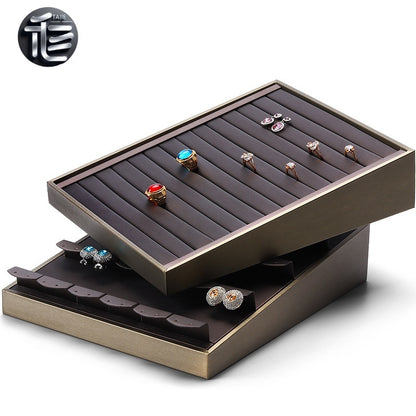 Inclined Jewelry Display Tray: Rings, Earrings, Necklaces, Pendants – Dual Position Stand