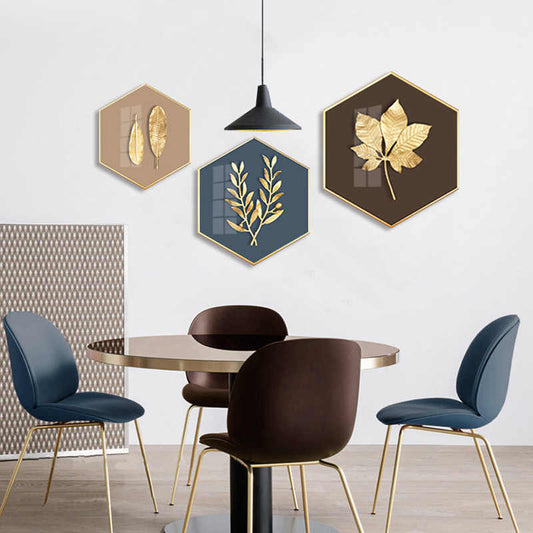 Crystal porcelain painting gold entrance porch light luxury decorative painting corridor corridor stairway hanging painting sofa background wall painting