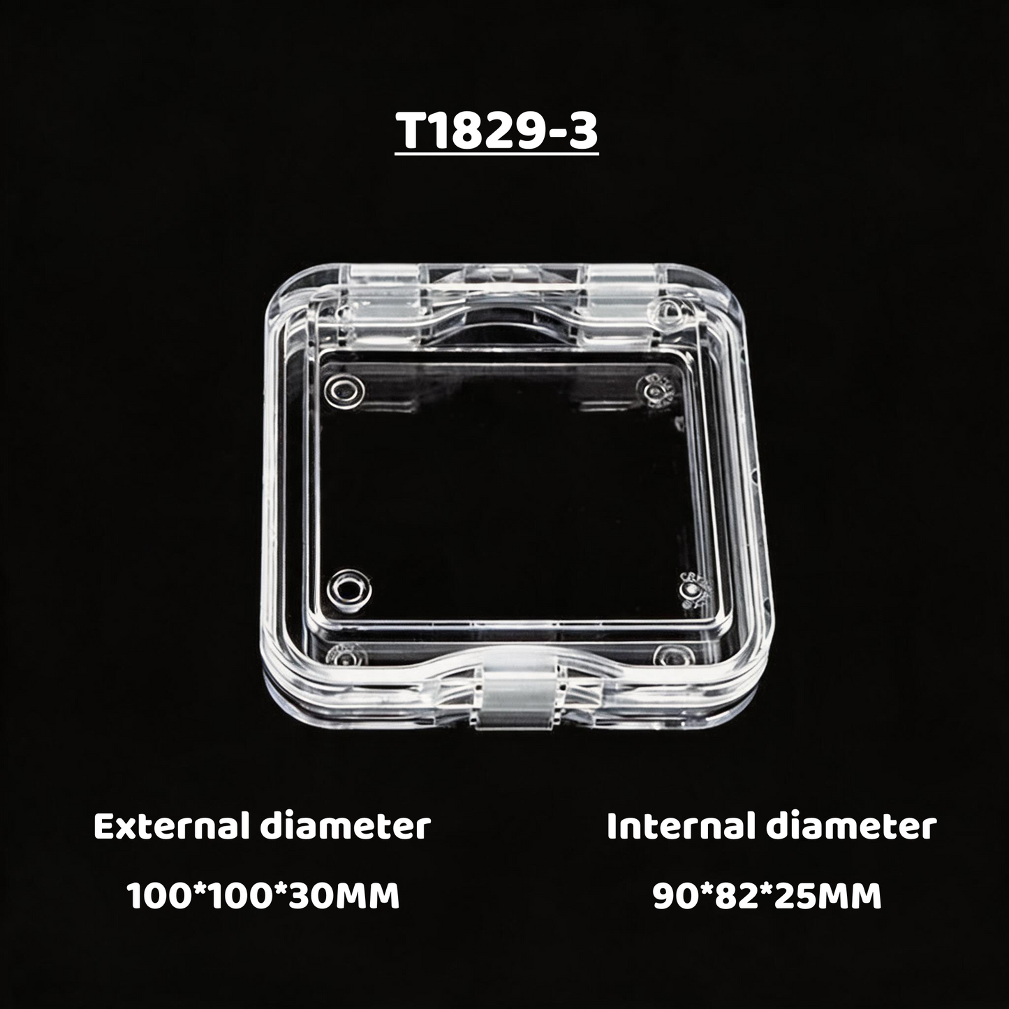 5pcs Clear PS Jewelry Display Box, Floating Gemstone Storage Case, Acrylic Packaging for Rings Earrings