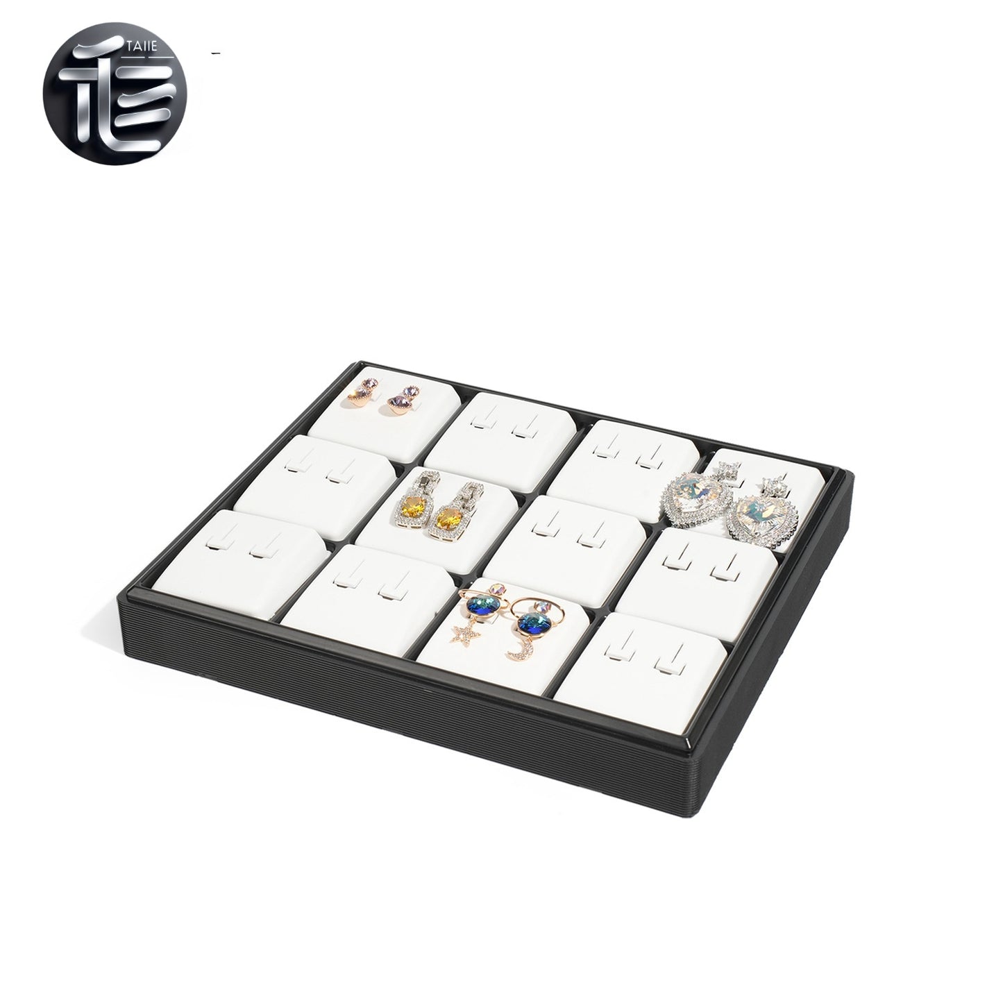 Stackable Plastic Jewelry Display Tray Organizer: 12 or 20 Slot Ring Stud Necklace Storage