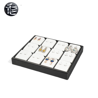 Stackable Plastic Jewelry Display Tray Organizer: 12 or 20 Slot Ring Stud Necklace Storage