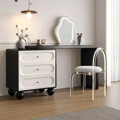 Retractable dressing table Solid wood black and white cream in ancient style baking paint bed tail bucket cabinet one bedroom simple makeup table