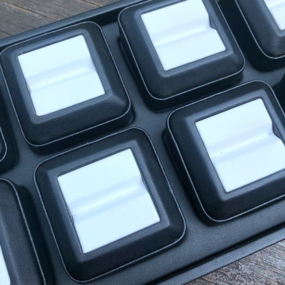 Gemstone Display Case, Artificial Leather, 6x6cm Storage Box (6x6cm)