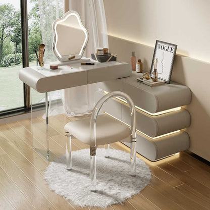 Modern light luxury dressing table bucket cabinet one cream wind bedroom small flat minimalist style solid wood dressing table