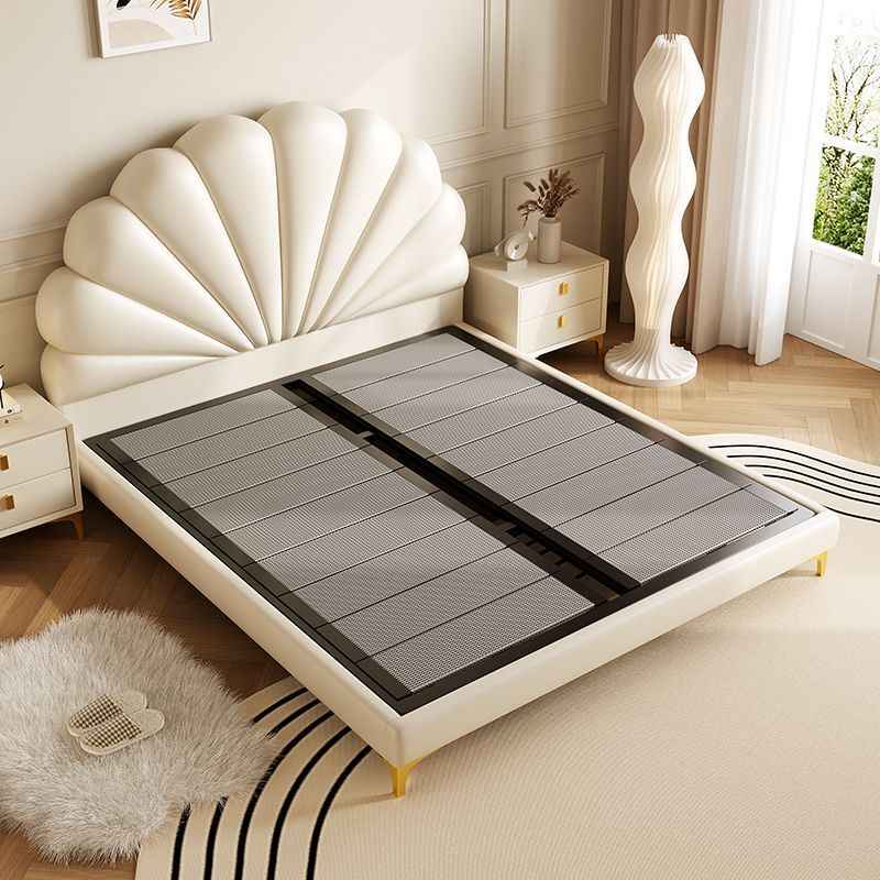 Leather bed Double 1.8x2m modern simple net red 1.5m petal bed Princess wind Master bedroom Queen bed