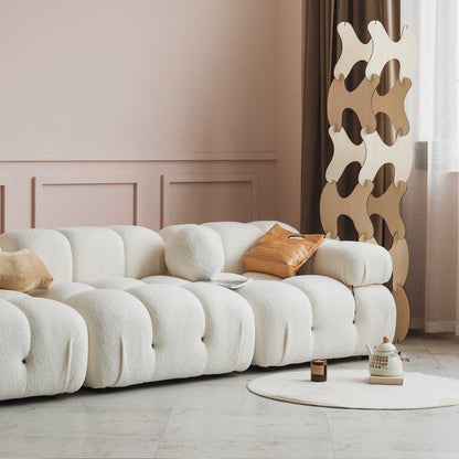 Cream wind lamb velvet French ins middle bean curd block block module movable splicing lazy fabric sofa