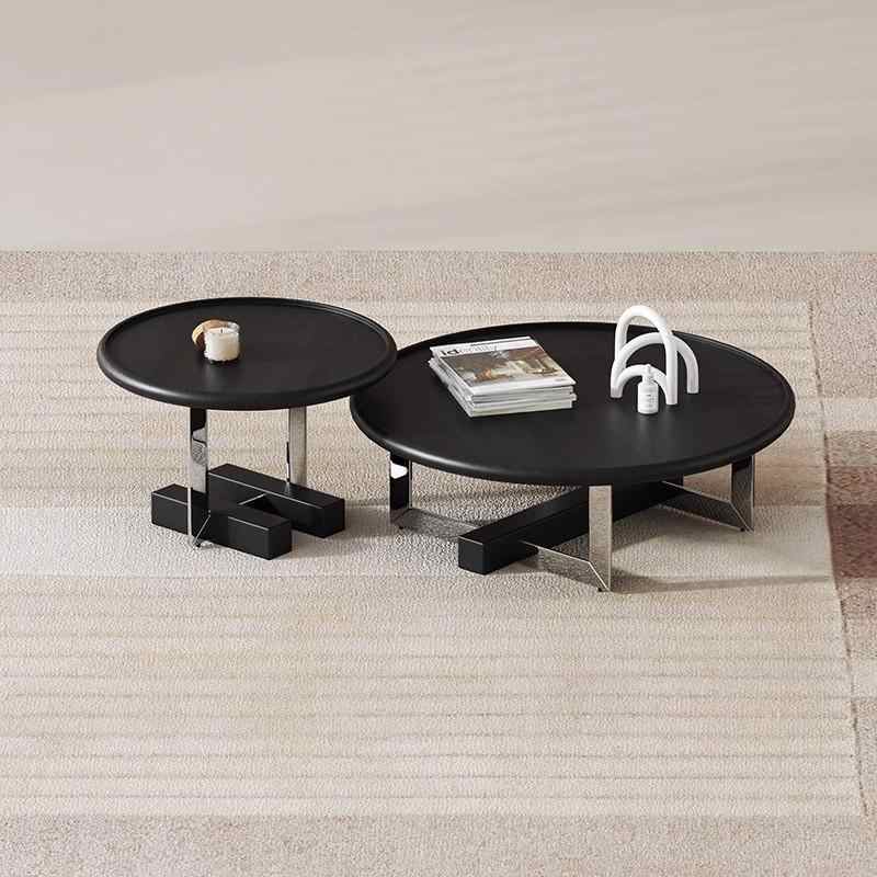 Living room home size round table Italian simple small apartment designer high and low combination tea table