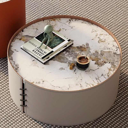 Lanka Italian rock plate size round coffee table combination of small living room home advanced sense simple tea table side table