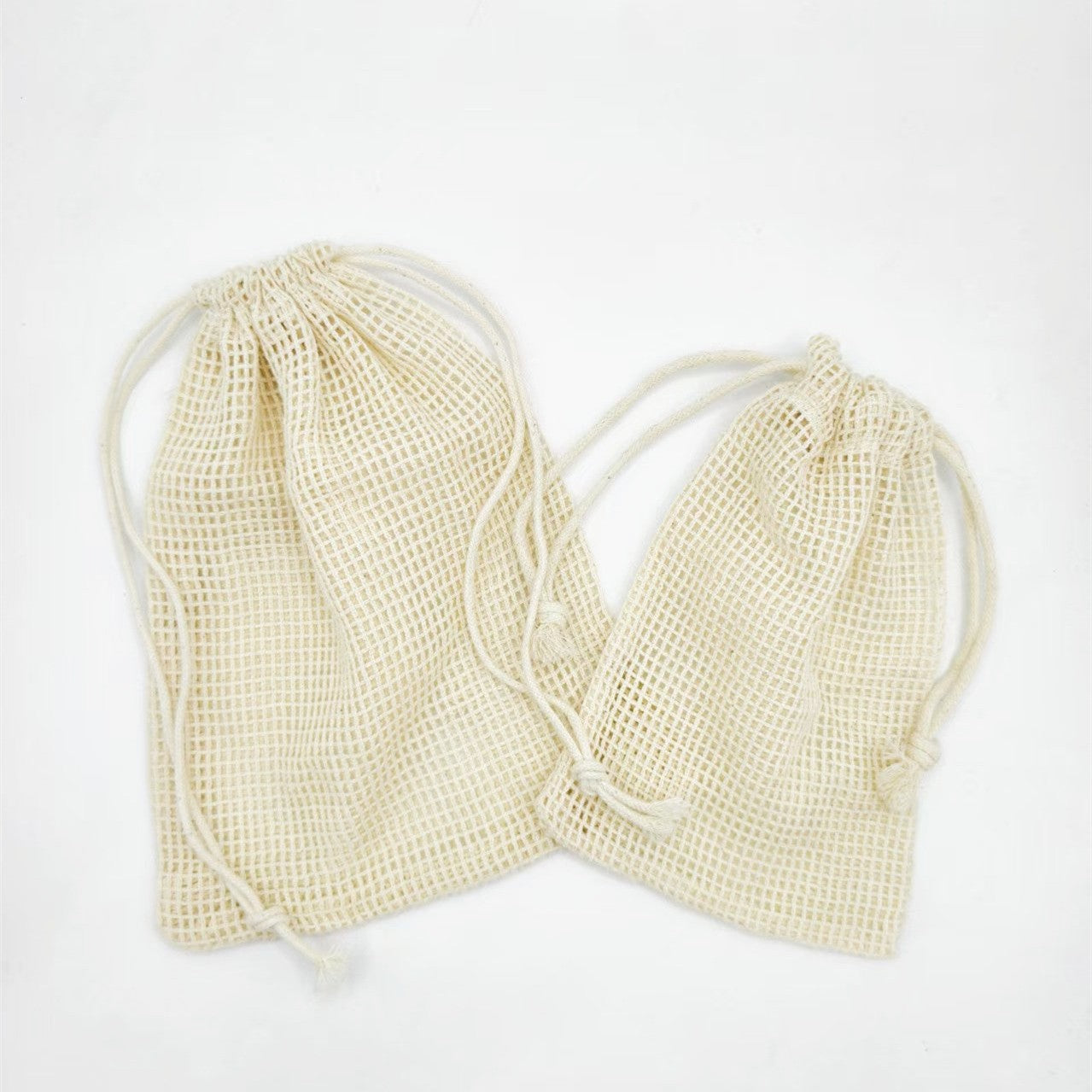100PCS Cotton Mesh fabric Bags for Jewelry, Personalized Gift Pouch Packaging, Natural Fabric Drawstring Organza