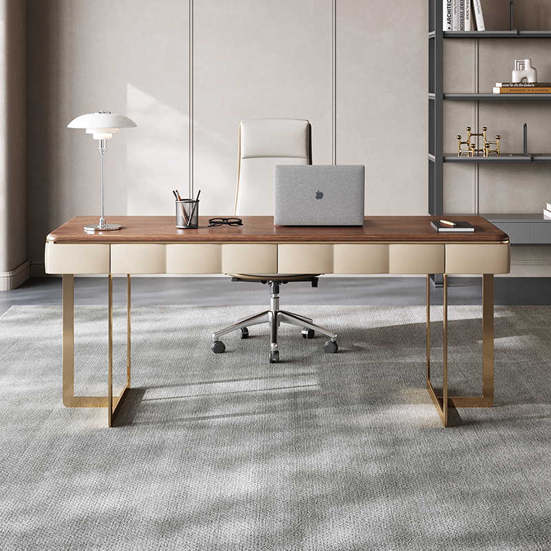 Italian minimalist solid wood desk simple modern northern Europe light luxury high-end study desk designer computer desk
