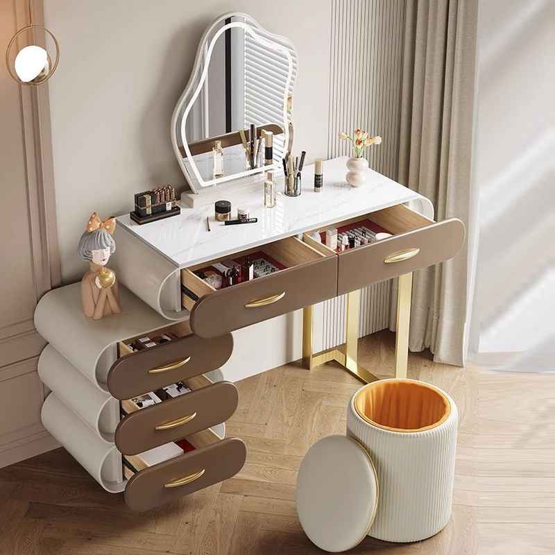 Room light luxury dressing table bedroom modern simple storage cabinet rental house advanced sense of makeup table bucket cabinet one