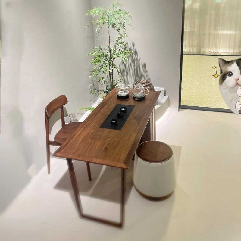 Dutch new Chinese solid wood tea table and chair combination home small living room tea table Zen tea room custom tea table