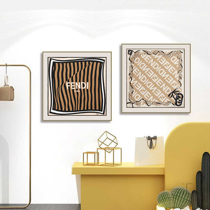 FEN DI di silk scarf decorative painting FEN modern light luxury senior sense square hanging painting restaurant dining room porch murals