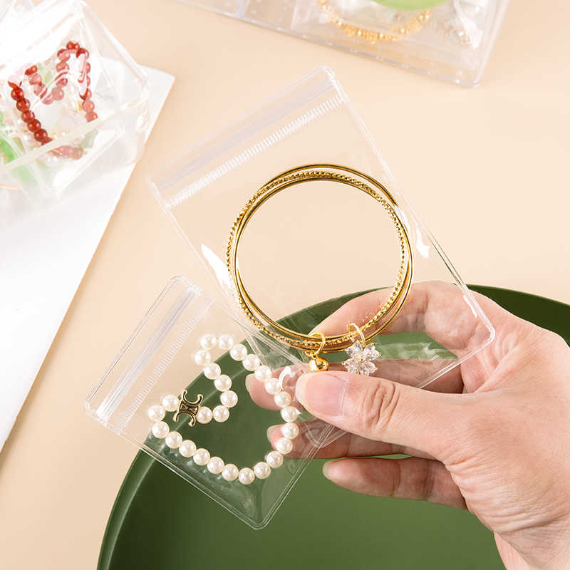 100pcs Clear PVC Zipper Pouch, Heavy Duty Travel Storage Bags for Earrings, Secured Display Case