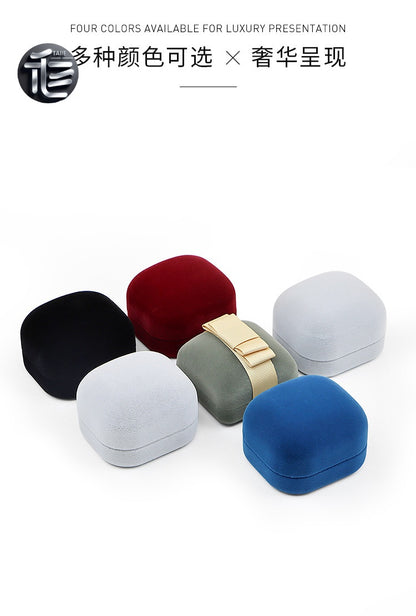 Engagement Ring Box Velvet – Wedding Ring Holder for Proposal, Luxury Heart-Shaped Jewelry Gift Box,Custom Jewelry Box for Small Business