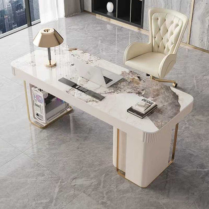 Italian desk Light luxury modern designer home rock board desk High-end study desktop computer desk study desk