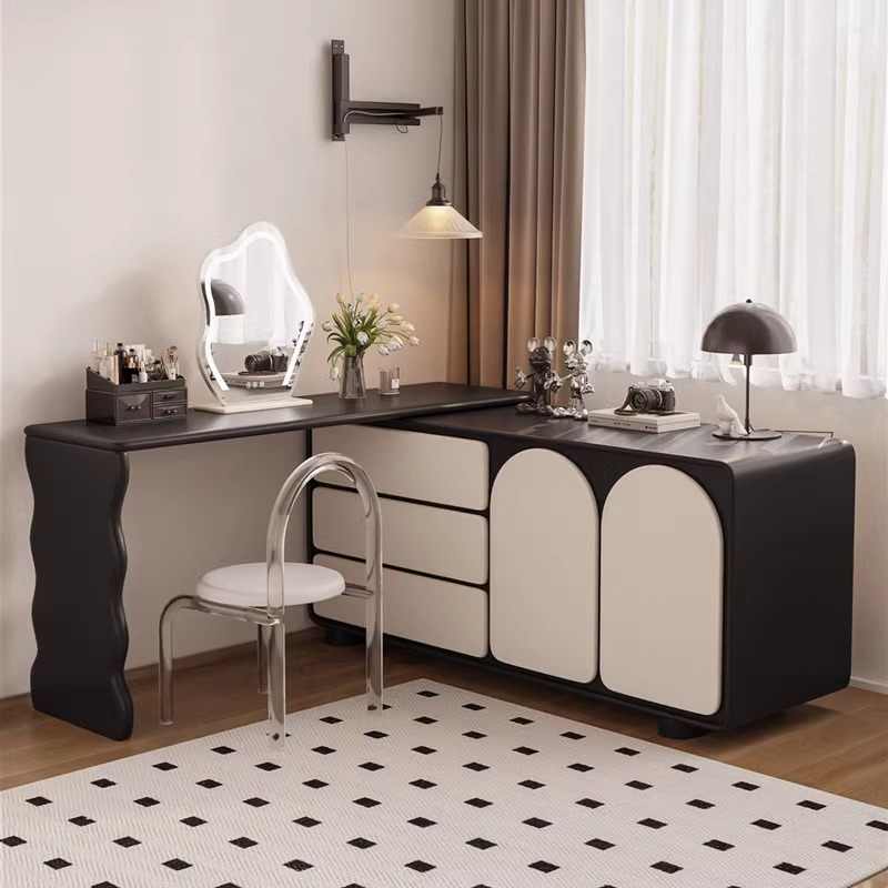 French black dresser bedroom black and white simple makeup table new makeup table designer bucket cabinet one retro
