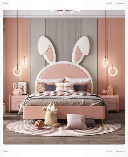 Modern simple creative modeling princess bed Tiktok style Nordic style girl bed rabbit ear bed ins net red bed