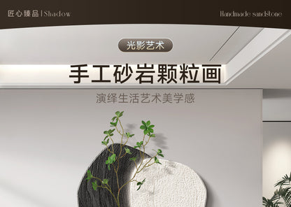 Stone to run the restaurant decorative painting black and white high sense TV sofa background wall hanging painting hydroponic green plant wall painting