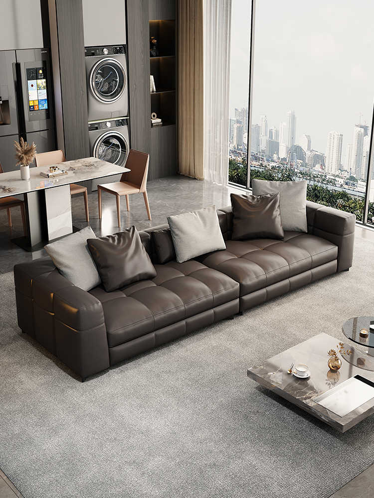 Italian minimalist leather sofa designer head layer cowhide living room modern simple BLAZER sofa