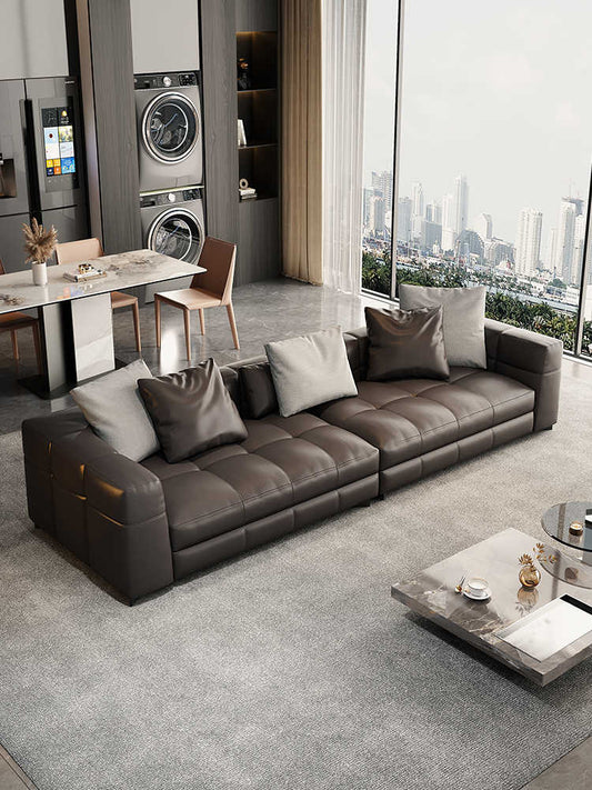 Italian minimalist leather sofa designer head layer cowhide living room modern simple BLAZER sofa