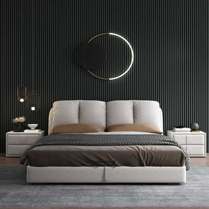 Fabric bed ins wind light luxury modern simple master bedroom wedding bed double bed network red bed can be dismantled and washed