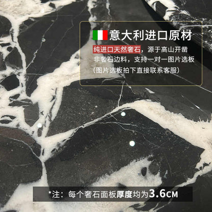 Italian light luxury Italian imported natural luxury stone Bulgari table Modern high-end villa custom home round table