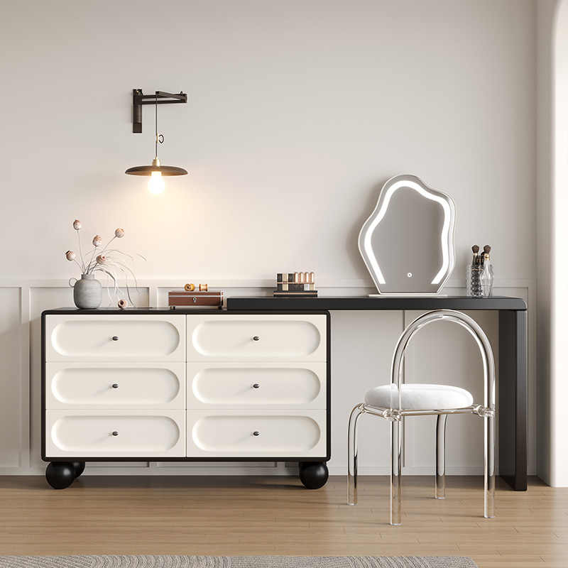Xin Bai all solid wood dressing table bedroom modern simple makeup table bucket cabinet integrated storage cabinet paint