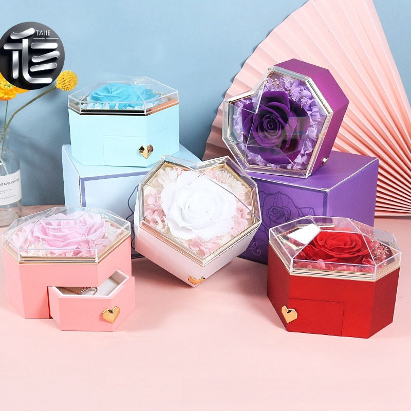 Engagement Ring Box Velvet – Wedding Ring Holder for Proposal, Luxury Heart-Shaped Jewelry Gift Box