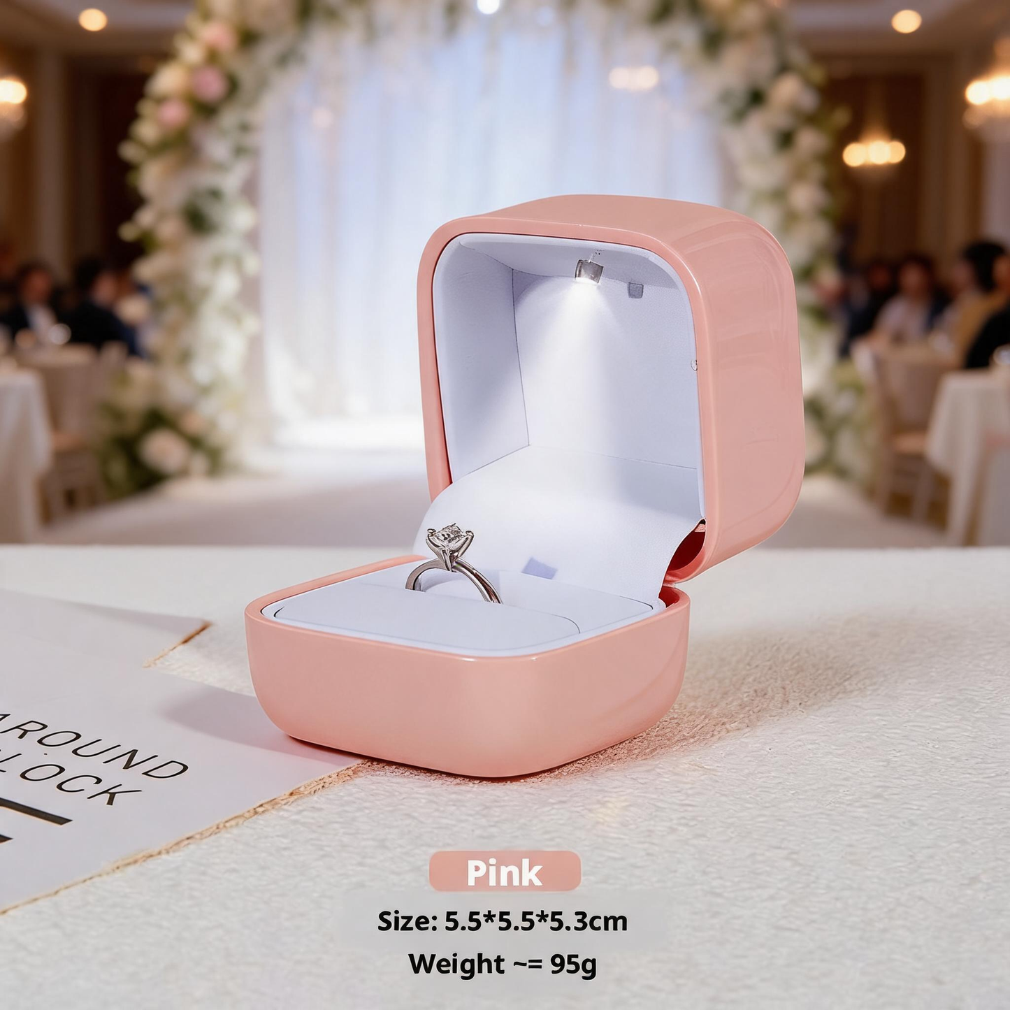 10PCS Jewelry Organizer Box with LED Light, Locking plastic Case for ring