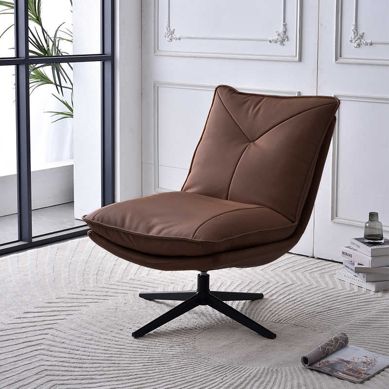 Designer sofa chair Light luxury living room rotating single chair balcony couch lounger lounge chair Bedroom lounge chair