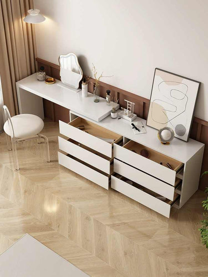 French cream dressing table bucket cabinet one bedroom wabi-Sabi network red bed tail expansion corner solid wood makeup table
