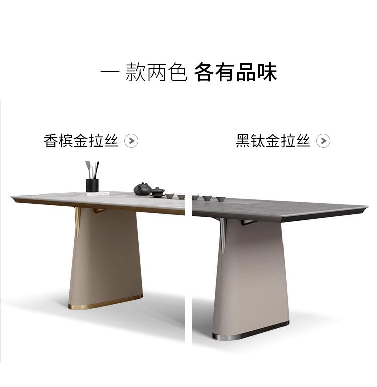 Rock plate tea table Tea table Italian simple office living room Kung Fu big light luxury modern senior sense home tea table